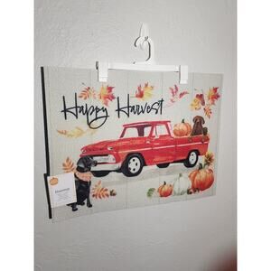 Perfect Harvest Fall Doormat Rug Dogs Pumpkins Indoor/Outdoor 18”x24”New